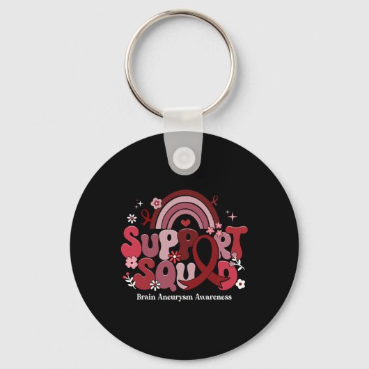 Ondersteuning Squad Groovy Brain Aneurysm Awarenes Sleutelhanger (Voorkant)
