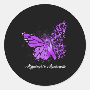 Ondersteuning Squad Heimer Vlinder Paarse lint Ronde Sticker