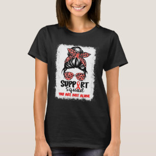 Ondersteuning Squad Messy Bun Red Warrior Bloedkan T-shirt