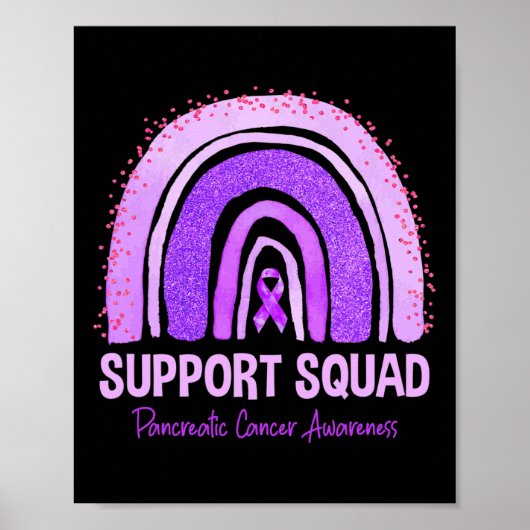 Ondersteuning Squad Pancreas Kanker Awareness Rain Poster (Voorkant)