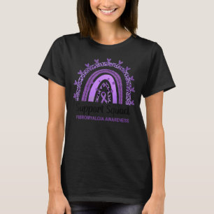 Ondersteuning Squad Rainbow Paarse lint Fibromyalg T-shirt