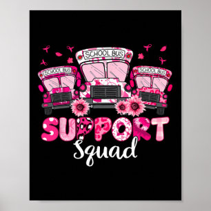 Ondersteuning Squad Roze Leopard School Bus Driver Poster