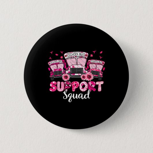 Ondersteuning Squad Roze Leopard School Bus Driver Ronde Button 5,7 Cm (Voorkant)