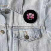 Ondersteuning Squad Roze Leopard School Bus Driver Ronde Button 5,7 Cm (In situ)