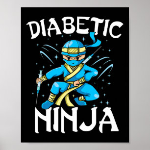 Ondersteuning T1d Diabetische Ninja Type 1 Diabete Poster