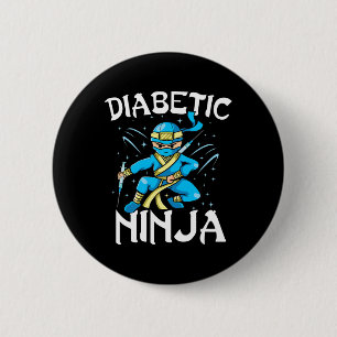Ondersteuning T1d Diabetische Ninja Type 1 Diabete Ronde Button 5,7 Cm