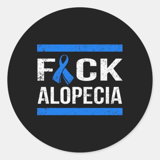 Ondersteuning van alopecia-bewustwording ronde sticker (Voorkant)