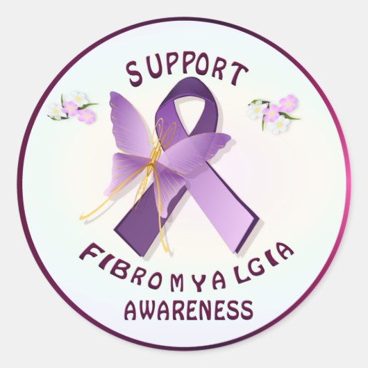 Ondersteuning van fibromyalgie-bewustzijn ronde sticker (Voorkant)