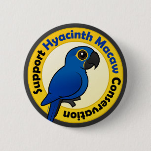 Ondersteuning van het behoud van de hyacinth Macaw Ronde Button 5,7 Cm