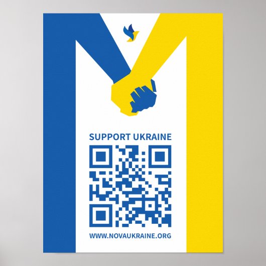 Ondersteuning van het Oekraïense QR-Poster Poster (Voorkant)