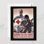 Ondersteuning van het Rode Kruis Briefkaart (Voorkant / Achterkant)