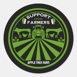 Ondersteuning van lokale Boerderij producten Ronde Sticker