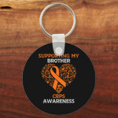 Ondersteuning van mijn broer RSD CRPS Awareness Mo Sleutelhanger (Voorkant)