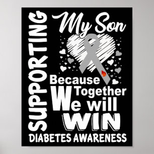 Ondersteuning van mijn Zoon Diabetes Bewustmaking  Poster