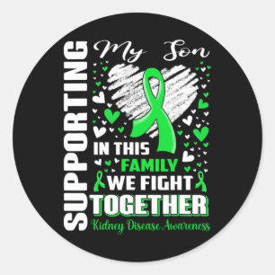 Ondersteuning van mijn zoon nierziekte bewustzijn ronde sticker