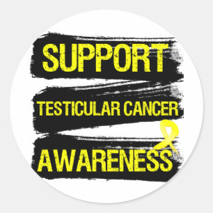 Ondersteuning van Testiculaire Kanker Bewustwordin Ronde Sticker