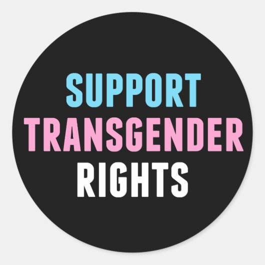 Ondersteuning van transgenderrechten ronde sticker (Voorkant)