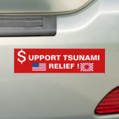ONDERSTEUNING VAN TSUNAMI RELIEF! BUMPERSTICKER (Op auto)