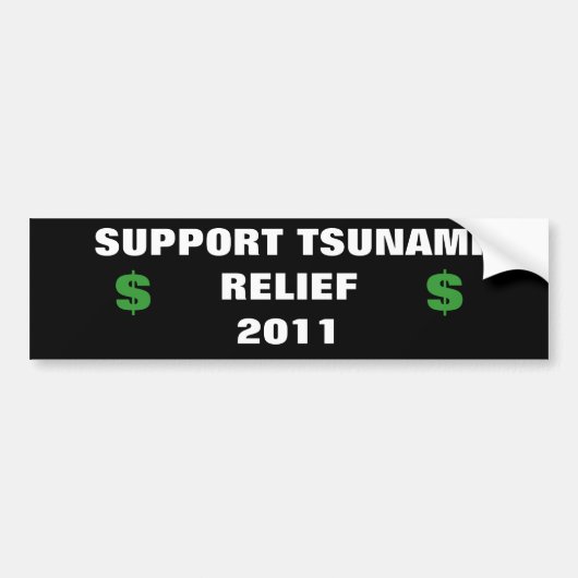 ONDERSTEUNING VAN TSUNAMI-RELIEF BUMPERSTICKER (Voorkant)