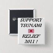 ONDERSTEUNING VAN TSUNAMI-RELIEF VIERKANTE BUTTON 5,1 CM (Voorkant /achterkant)