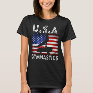  ondersteuning van Usa Retro Gymnastics Team Manne T-shirt