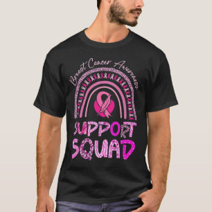 Ondersteuning vierkant roze regenbooglooster borst t-shirt