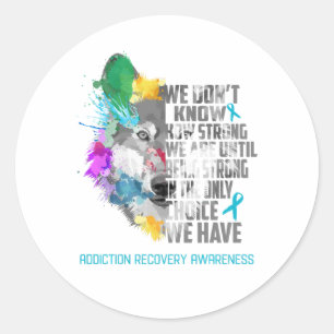 Ondersteuning voor Addication Recovery Awareness R Ronde Sticker