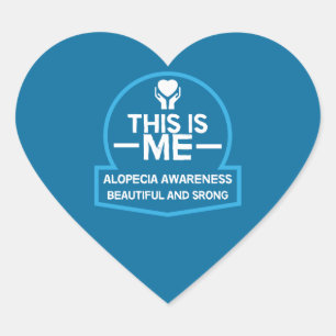 Ondersteuning voor alopecia hart sticker