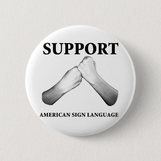 Ondersteuning voor Amerikaanse gebarentaal (vooraa Ronde Button 5,7 Cm (Voorkant)