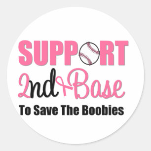 Ondersteuning voor borstkanker 2e honk ronde sticker