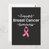 Ondersteuning voor borstkanker Roze lint Briefkaart (Voorkant / Achterkant)