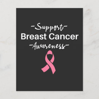 Ondersteuning voor borstkanker Roze lint Flyer