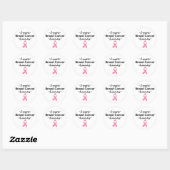 Ondersteuning voor borstkanker Roze lint Ronde Sticker (Vel)