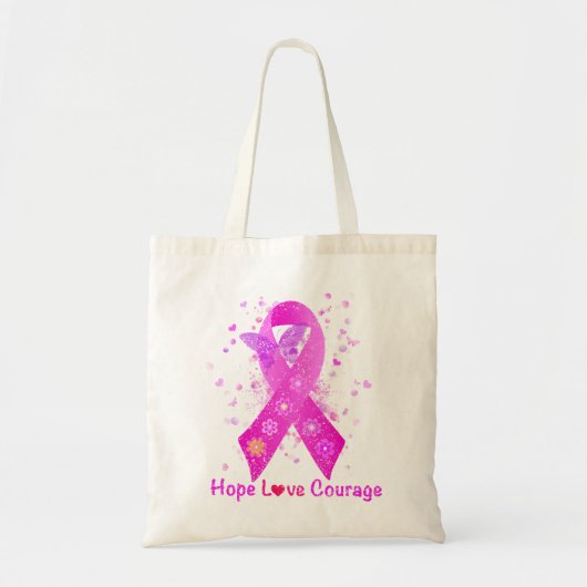 Ondersteuning voor borstkanker tote bag (Voorkant)