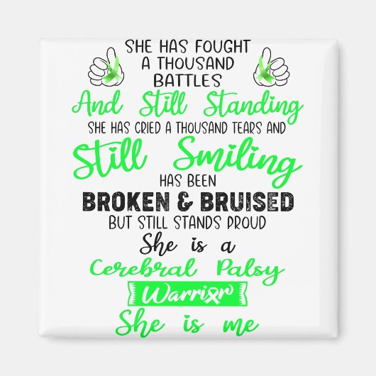 Ondersteuning voor Cerebral Palsy Warrior Gifts Magneet (Voorkant)