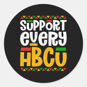 Ondersteuning voor elke HBCU Historische Black Col Ronde Sticker