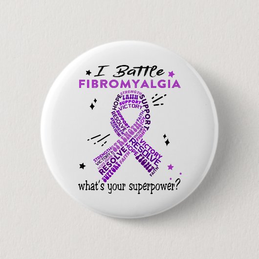 Ondersteuning voor Fibromyalgia Warrior Gifts Ronde Button 5,7 Cm (Voorkant)