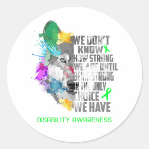 Ondersteuning voor gehandicaptenbewustzijn ronde sticker