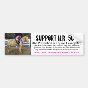Ondersteuning voor H.R. 503 - Preventie van wreedh Bumpersticker