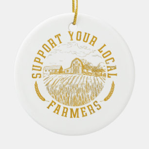 ondersteuning voor je lokale boeren die Boerderij Keramisch Ornament