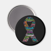 Ondersteuning voor kankerbewustmaking magneet (Voorkant / Achterkant)