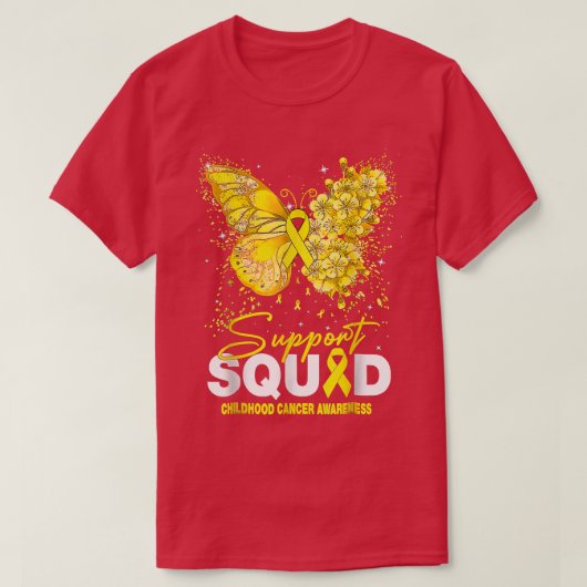 Ondersteuning voor kinderkanker Squad Butterfly T-shirt (Design voorkant)