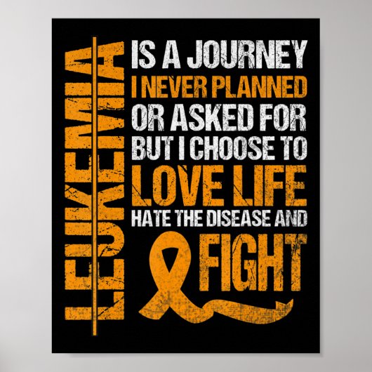 Ondersteuning voor Leukemie Bewustheid oranje Ribb Poster (Voorkant)