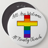 Ondersteuning voor LGBT Christelijk Ronde Button 6,0 Cm (Voorkant /achterkant)
