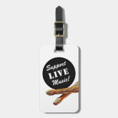 Ondersteuning voor Live Music Drumstick Rock Band Bagagelabel (Voorkant verticaal)