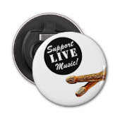 Ondersteuning voor Live Music Drumsticks Rock & Ro Button Flesopener (Voorkant)