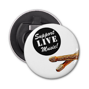 Ondersteuning voor Live Music Drumsticks Rock & Ro Button Flesopener