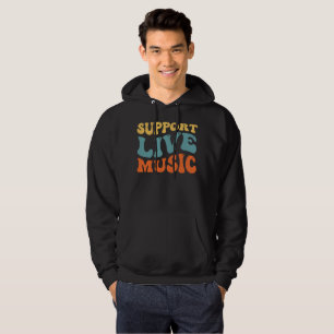 Ondersteuning voor live muziek - Retro Typography  Hoodie