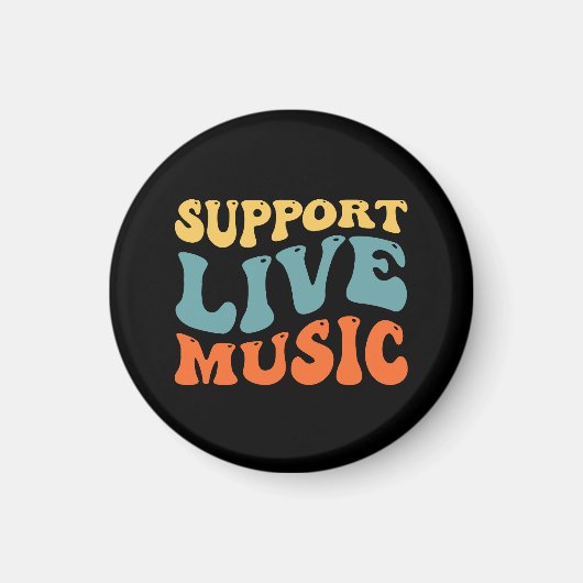 Ondersteuning voor live muziek - Retro Typography Magneet (Voorkant)