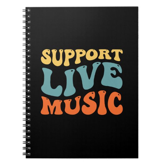 Ondersteuning voor live muziek - Retro Typography Notitieboek (Voorkant)